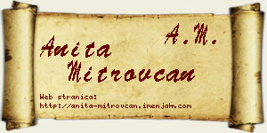 Anita Mitrovčan vizit kartica